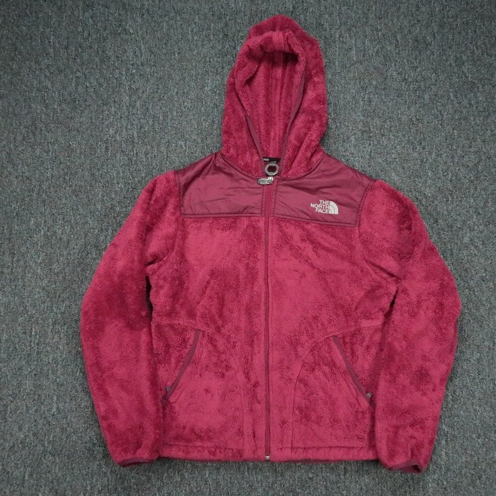 The North Face Hoodie Womens Small Red Oso Full Zip Hooded Sherpa Outdoor Hiking